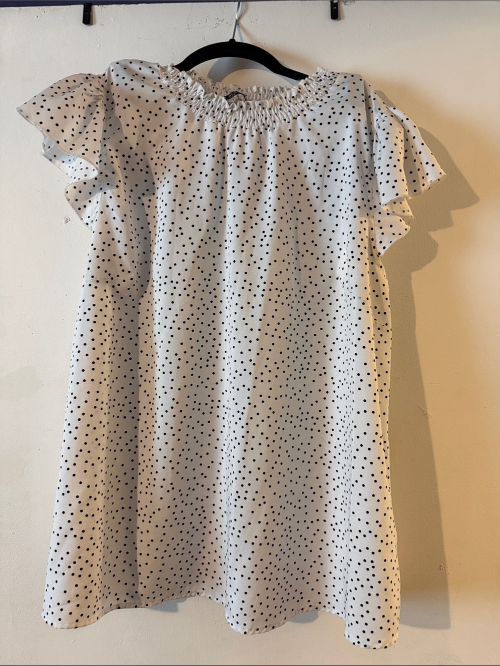 BloomChic White Dress with Black Polka Dots